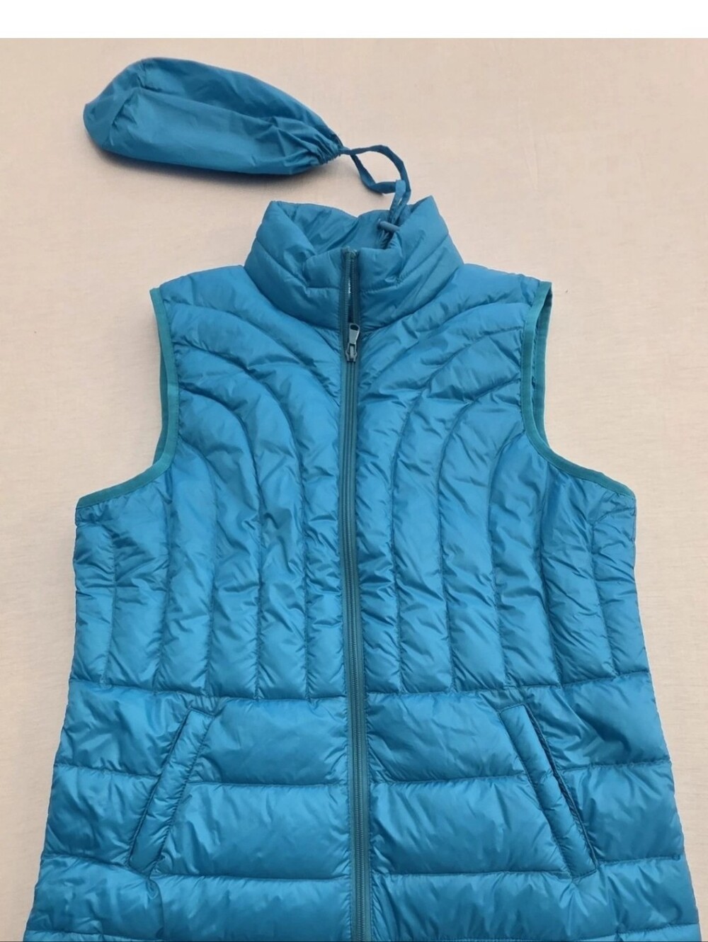 BE INSPIRED Down Filled Quilted Puffer Vest Packable Women’s Turquoise Large - Picture 1 of 5